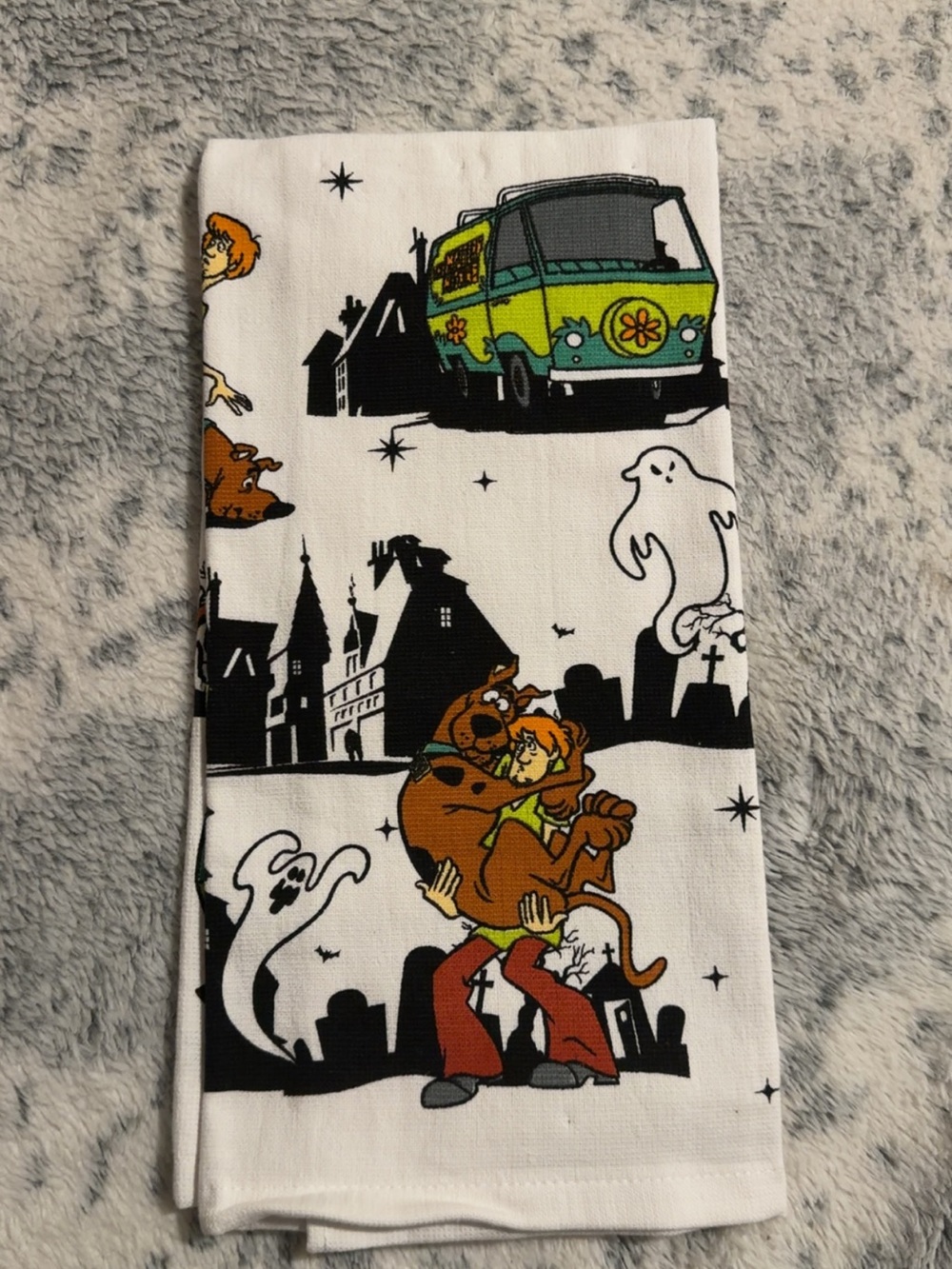 Scooby-Doo Printed Cotton Kitchen Towel - White